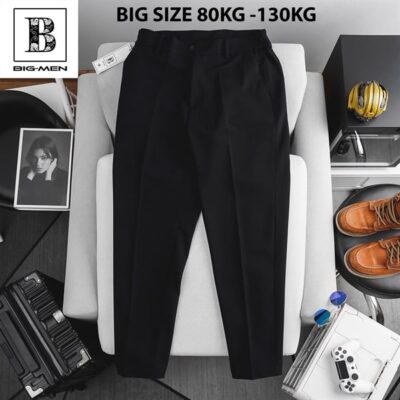 [ Big Men] Quần tây dài phối lưng thun lịch lãm thời trang bigsize nam 80-130 kg